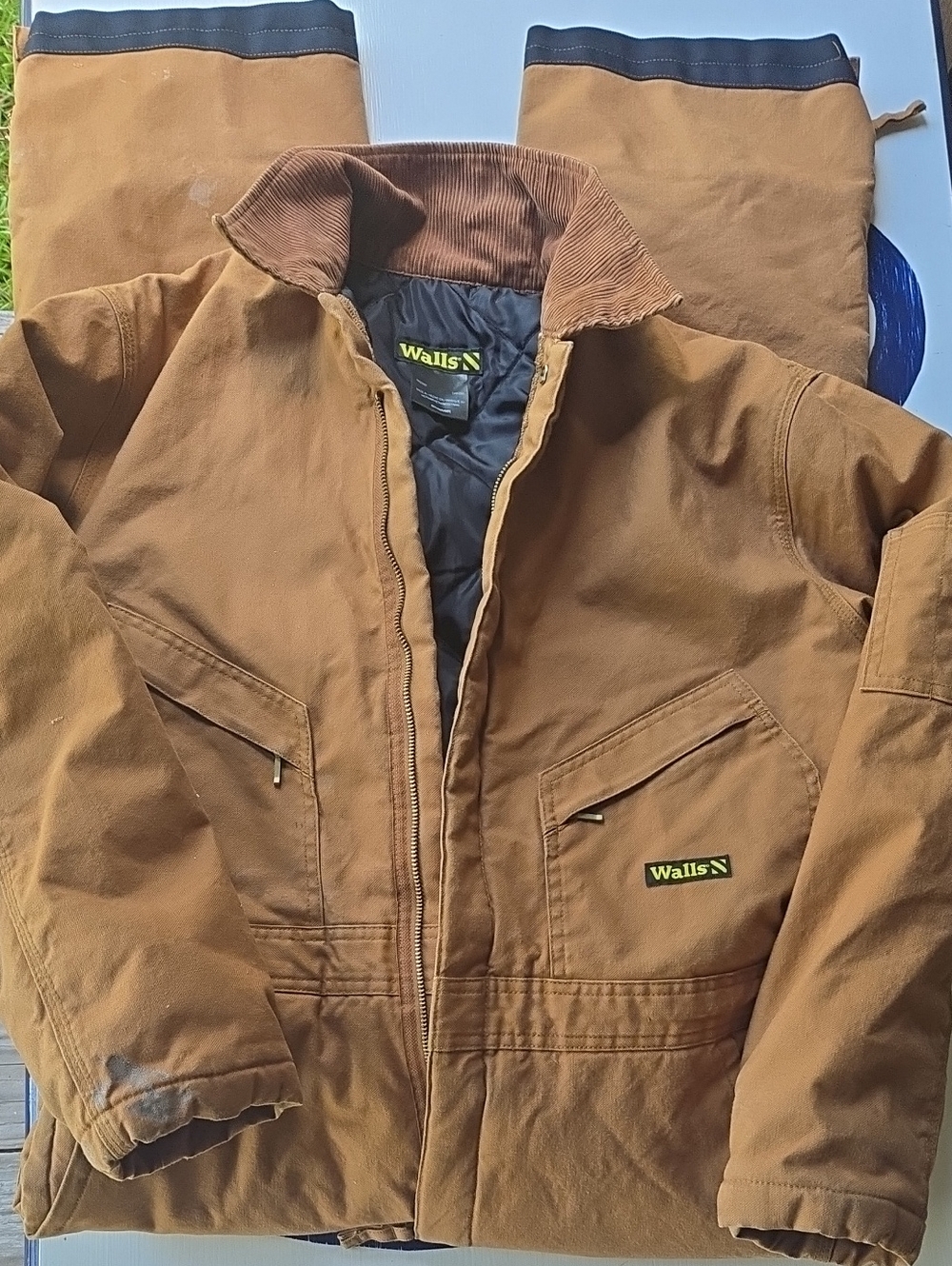 Walls Plano Insulated Duck Work Coverall In Pecan Tan Size Medium